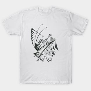 Egypt Unique Black White Abstract Art T-Shirt